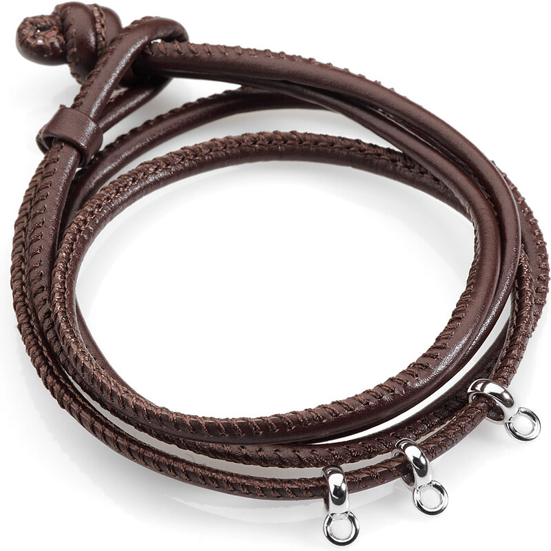 Esprit leather/sterling silber charm bracelet
