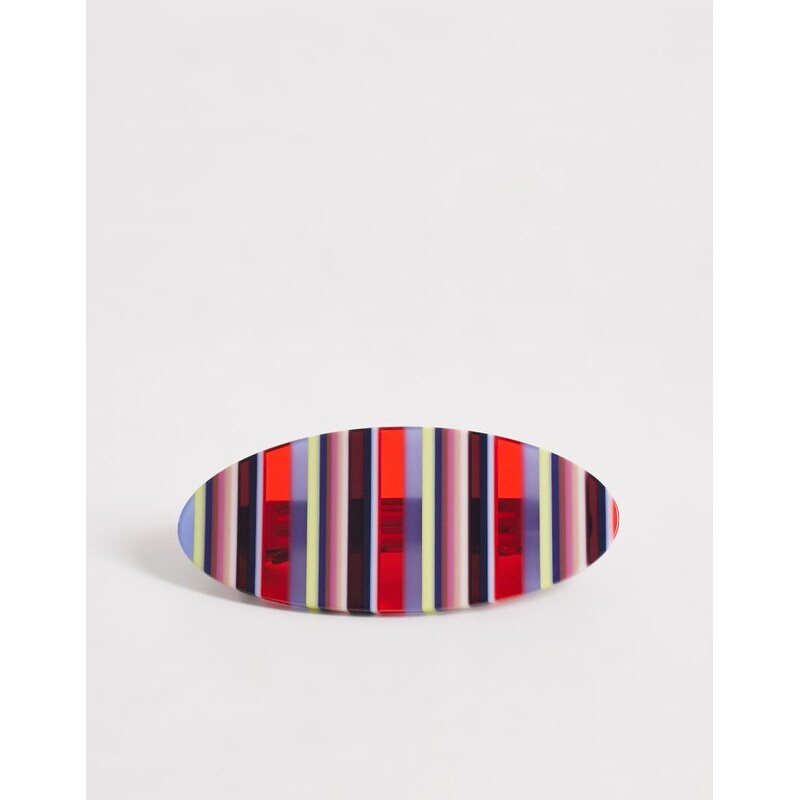 ASOS DESIGN striped hair clip in multi 112997379