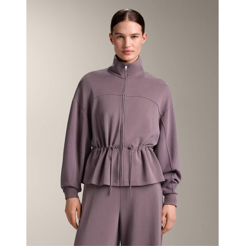 OYSHO Soft-touch modal jacket with adjustable waist and high collar in 112997405