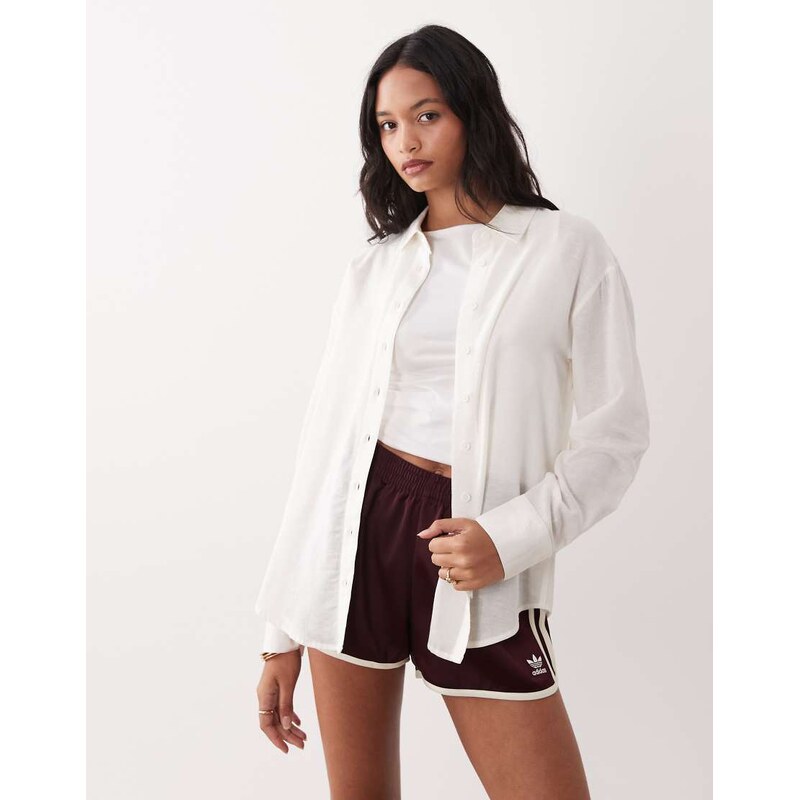 ASOS DESIGN oversized textured cotton shirt in white