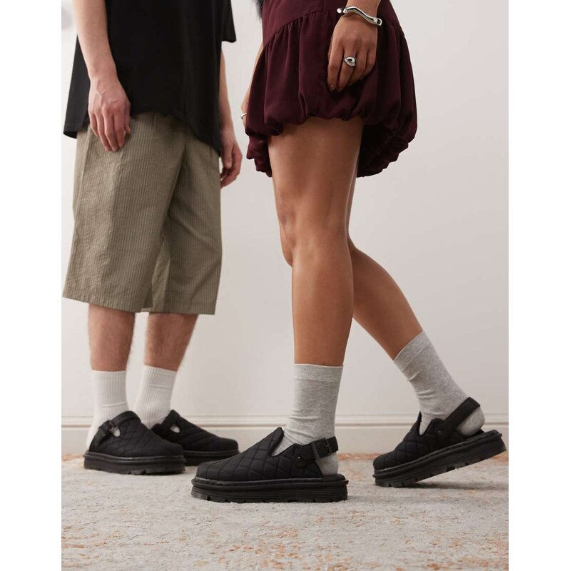 Dr Martens Unisex ZebZag quilted mule in black 113291096