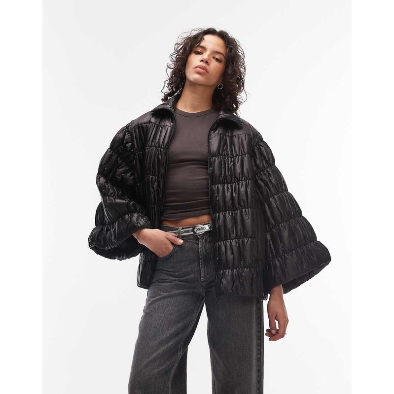 Allsaints Nyelee puffer jacket in black