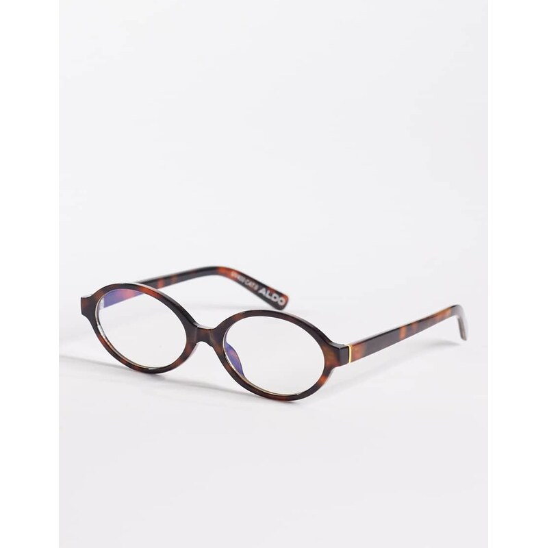 ALDO nellye oval glasses with clear lenses in tort brown 113029558