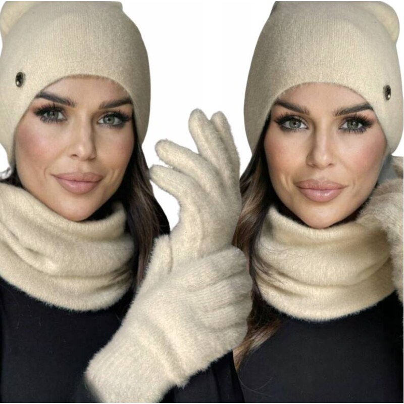 Fashionweek Dámský set – čepice, nákrčník a rukavice | Teplý