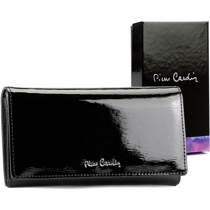 Pierre Cardin Velká černá kožená peněženka dámská 112997925
