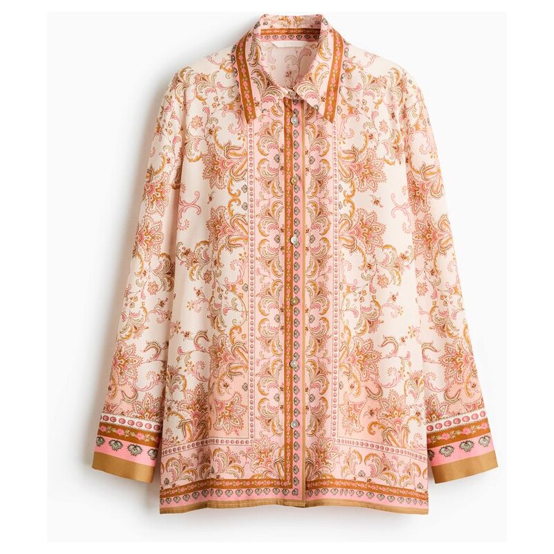 H&M - Košile z lyocellus potiskem - béžová 112998500