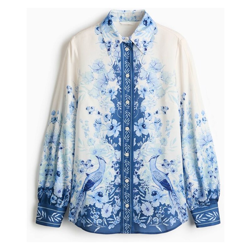 H&M - Košile z lyocellus potiskem - bílá 112998510
