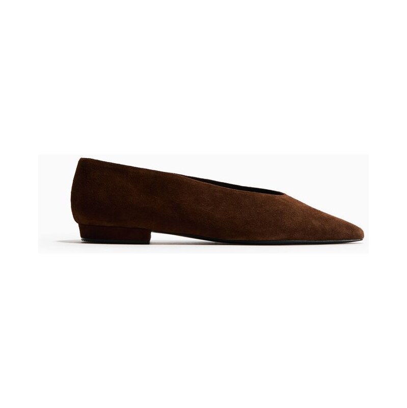 H&M - Kožené balerínky - hnědá 112998579
