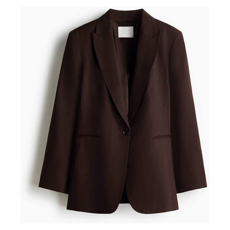 H&M - Sako z lněné směsi - hnědá 112998583