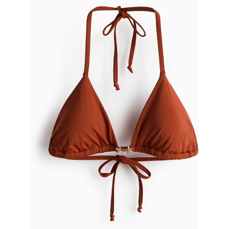 H&M - Vyztužený bikinový top - Tmavě Oranžová