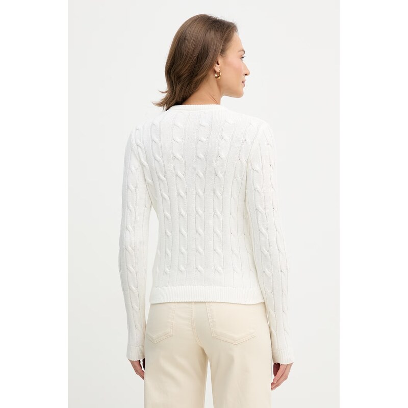 U.S. Polo Assn. svetr dámský bavlněný CREW NECK CABLE