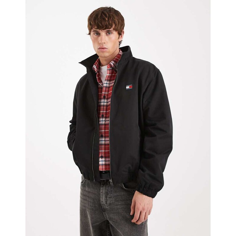 Tommy Jeans essential chest logo jacket in black