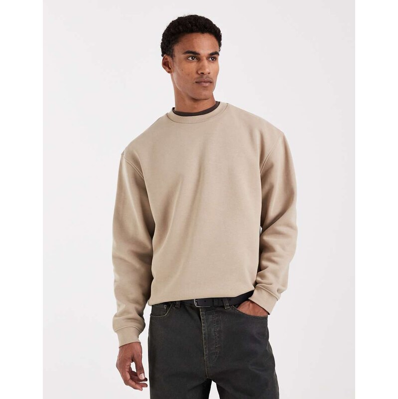 ASOS DESIGN essentials relaxed fit sweatshirt in light brown