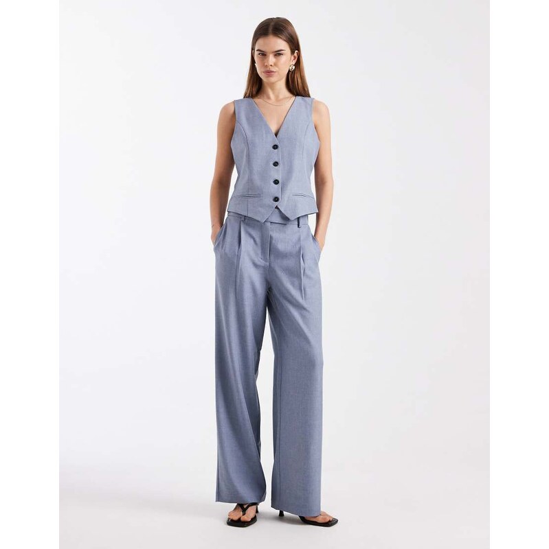 ONLY wide leg tailored trousers co-ord in vintage indigo-Blue