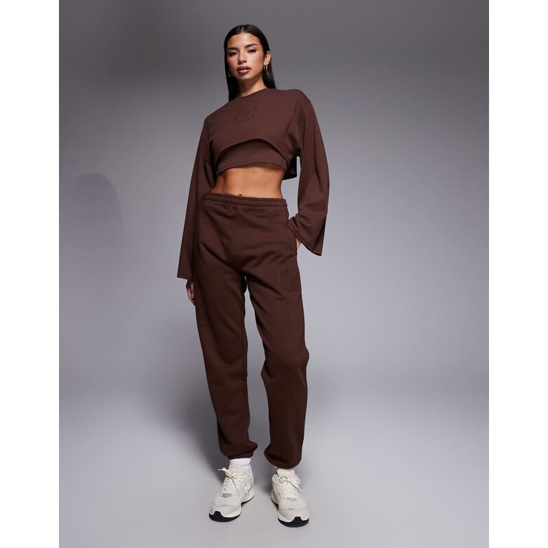 Hugo Blue Naleisy co-ord joggers in brown 113001016