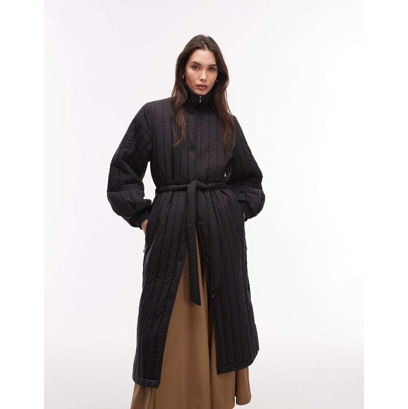 Rains 21870 Banja water repellent quilted liner belted coat in