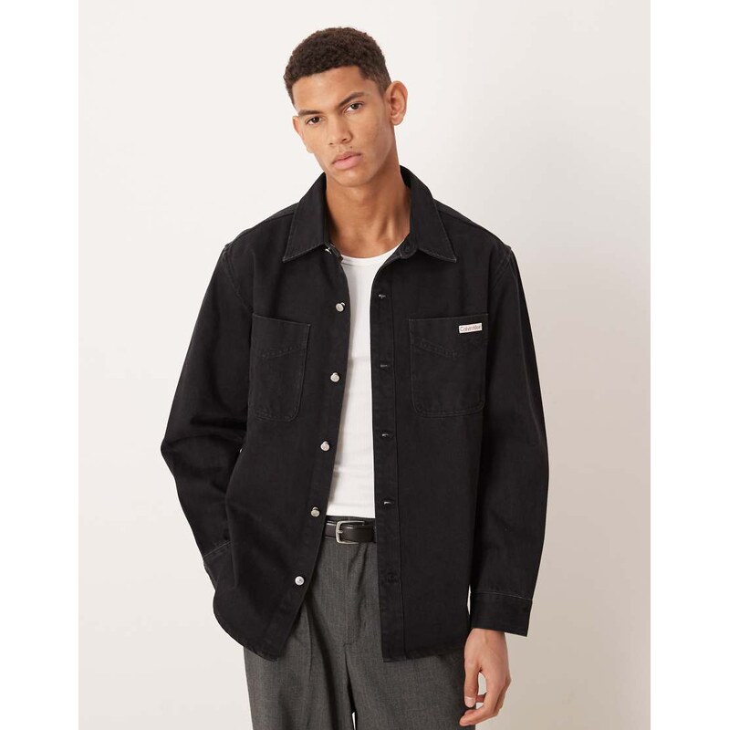 Calvin Klein Jeans Jackson denim overshirt in black