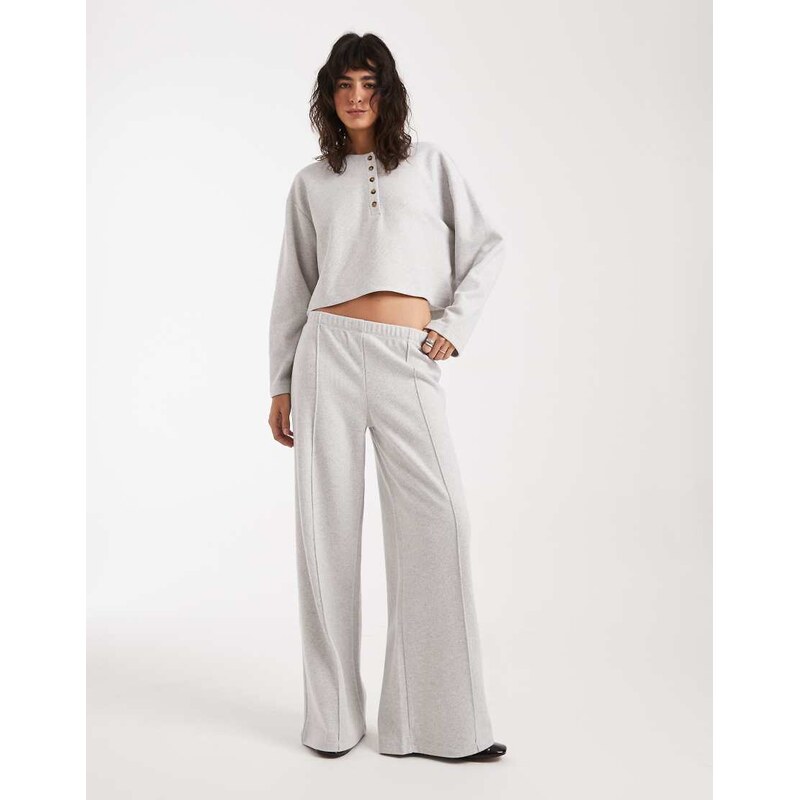 Miss Selfridge wide leg trouser co-ord in light grey