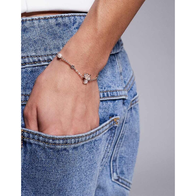 ALDO sollana embellished clover bracelet in rose gold 113001188