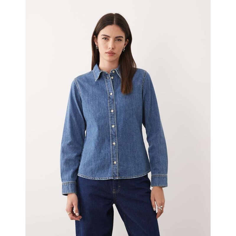 JJXX denim shirt in mid blue 115520660