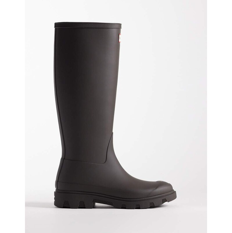 Hunter Downpour tall wellington boot in chocolate brown