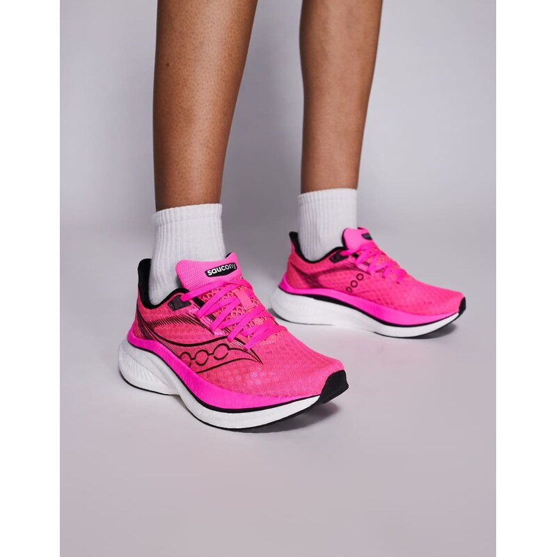 Saucony Endorphin Speed 5 running trainers in pink and black 113374772