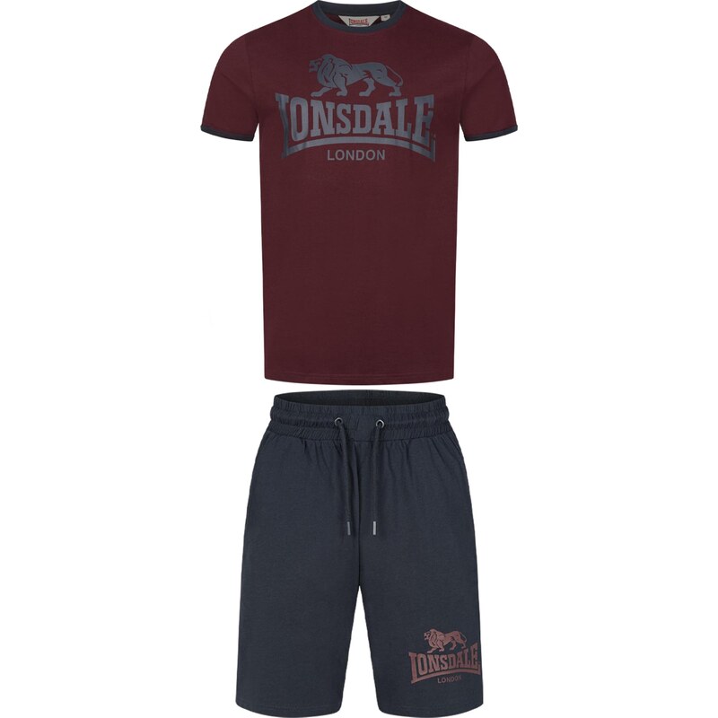LONSDALE Joggingová souprava  MAIST  tmavě modrá / karmínově