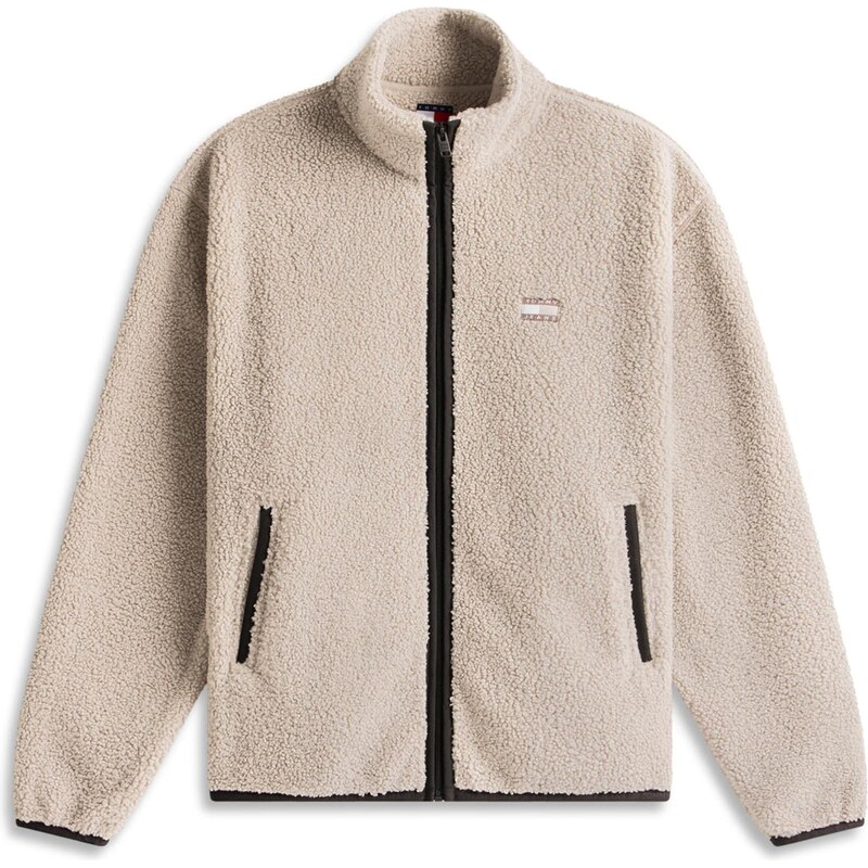 Tommy Jeans Přechodná bunda šedobéžová / černá