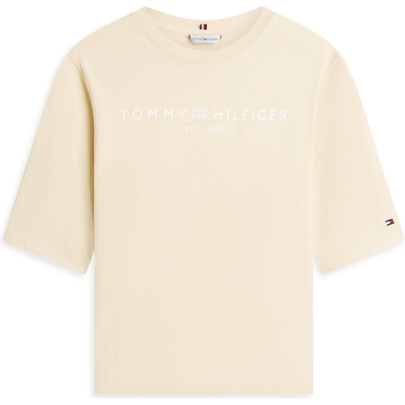 TOMMY HILFIGER Tričko nažloutlá / námořnická modř / červená /