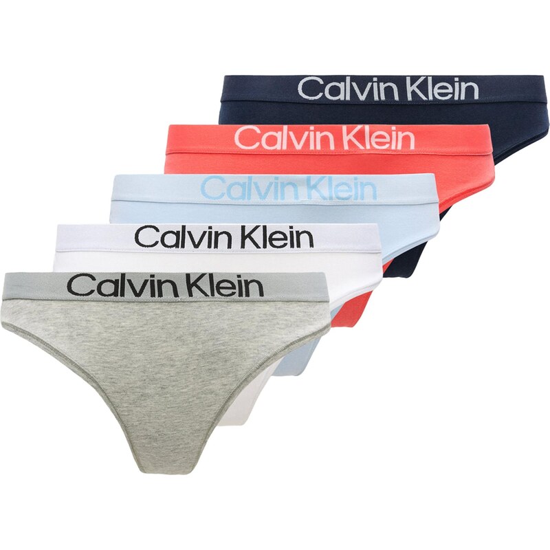 Calvin Klein Underwear Tanga světlemodrá / šedý melír / rezavě