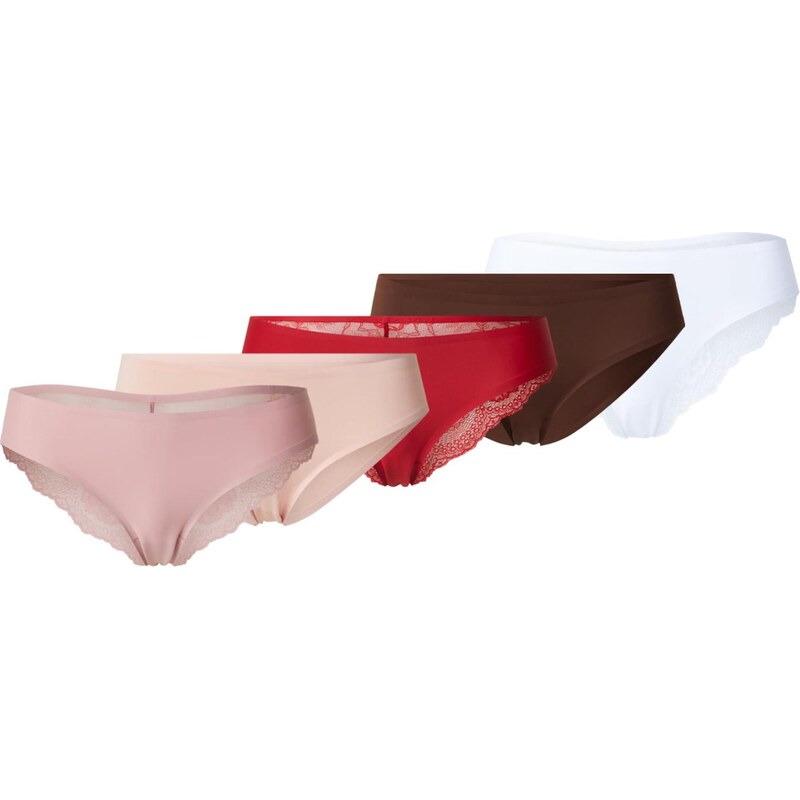 Hunkemöller Kalhotky tělová / hnědá / růže / bílá 113007868