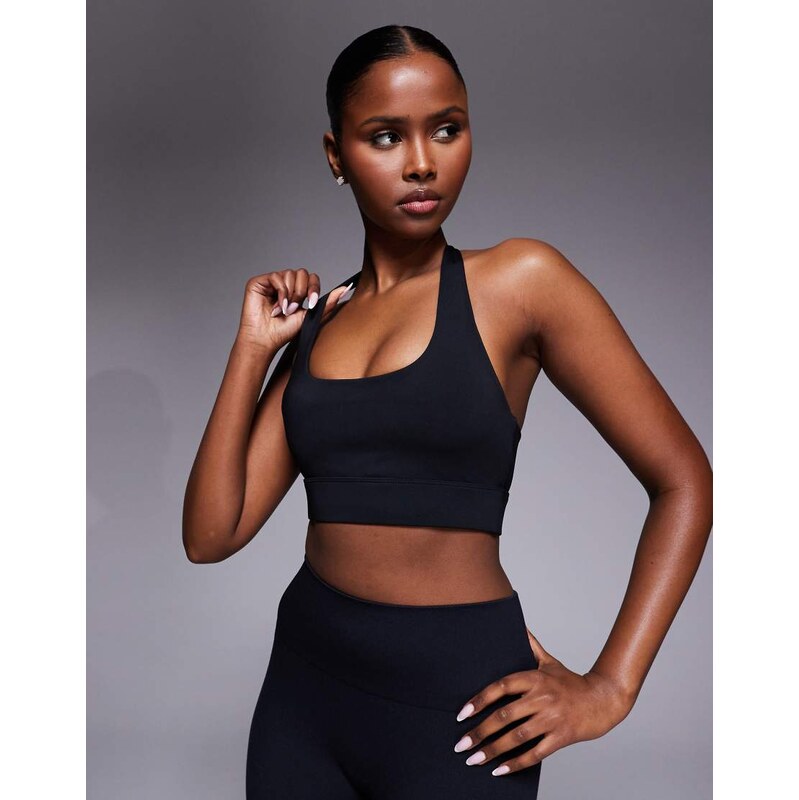 4505 active halter neck performance medium support sports bra with 113014568