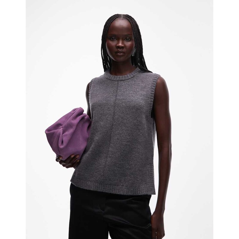 & Other Stories wool rich lightweight crew neck knitted vest in