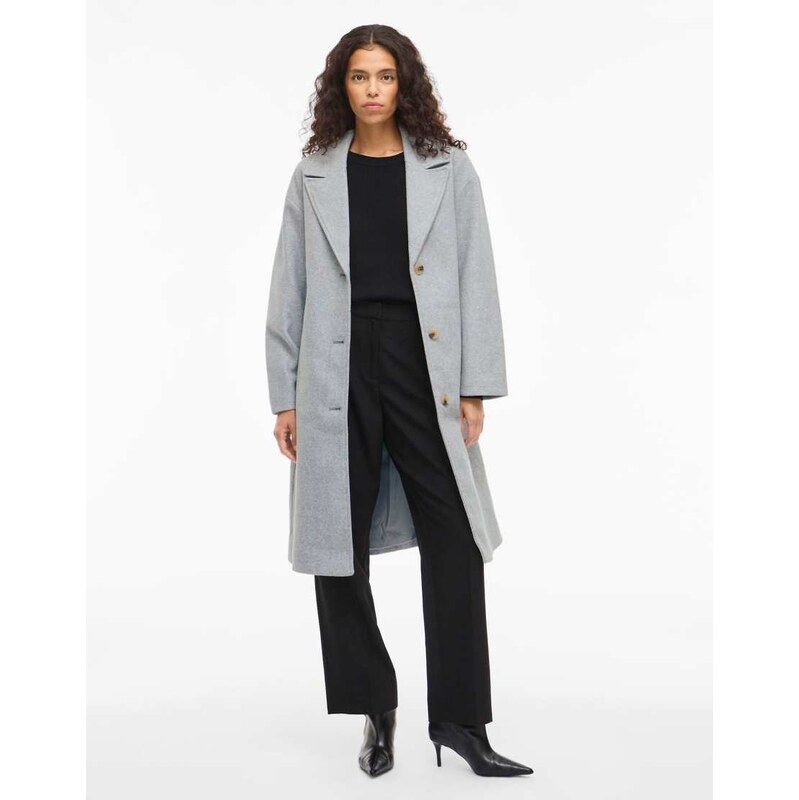 Vila Coat in light grey melange 115522005