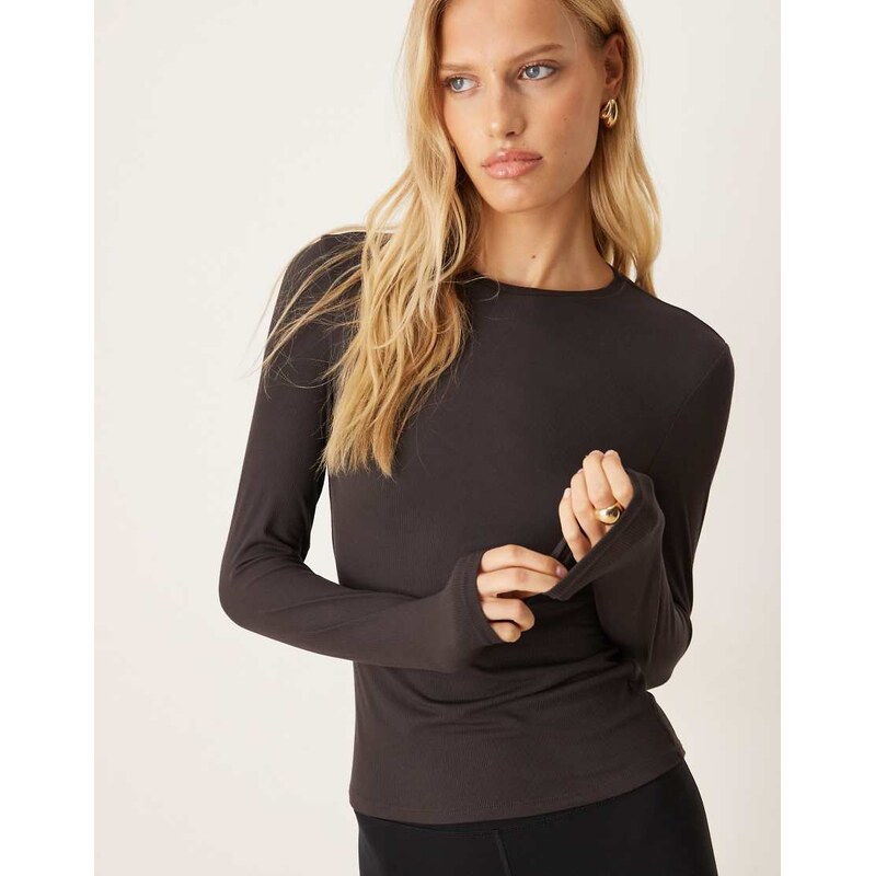 TALA 365 long sleeve top in brown 113014561