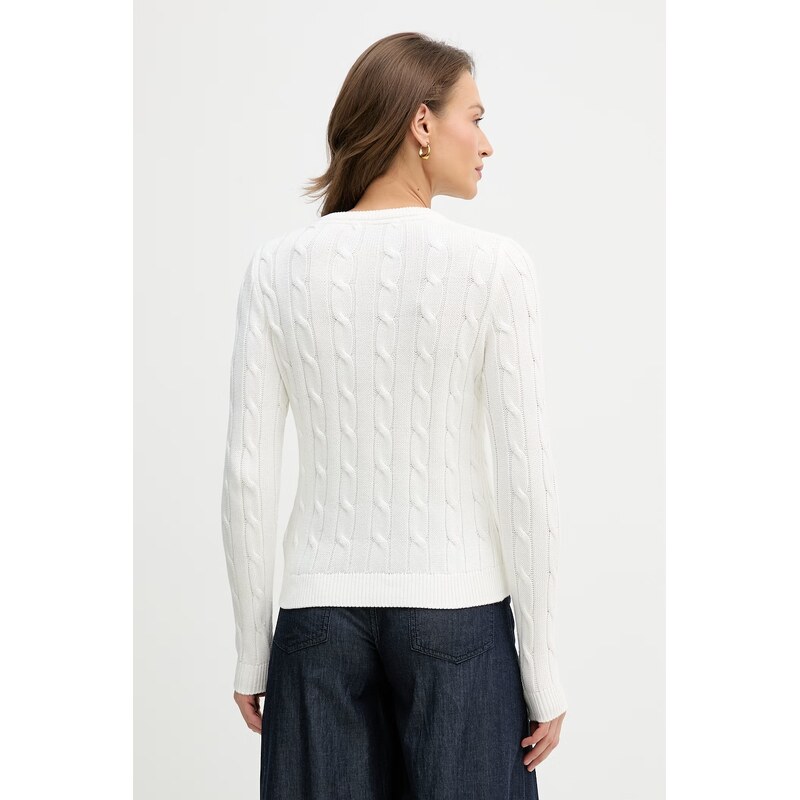 U.S. Polo Assn. svetr dámský bavlněný V-NECK CABLE