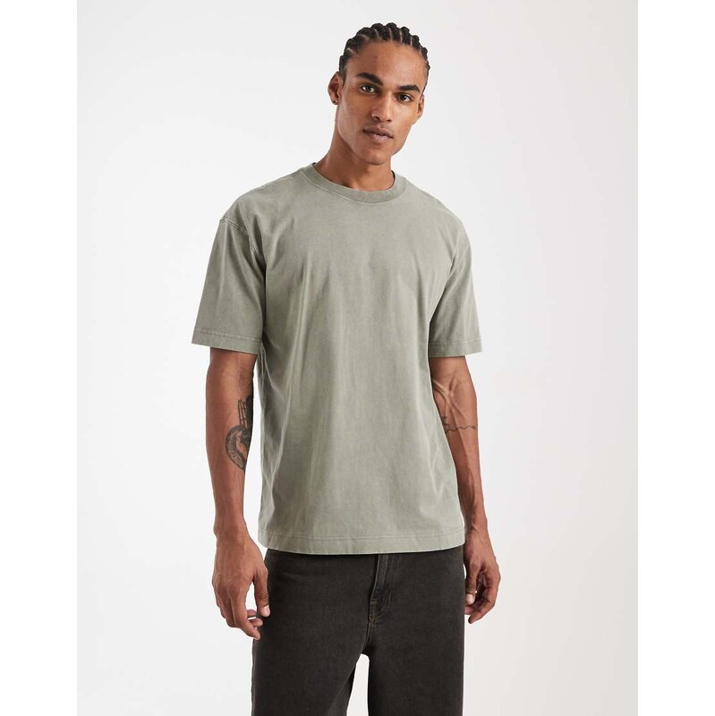 Hollister boxy oversized tshirt in green wash