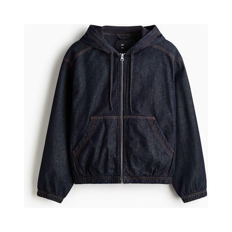 H&M - Bunda workwears kapucí - Tmavý Denim Blue