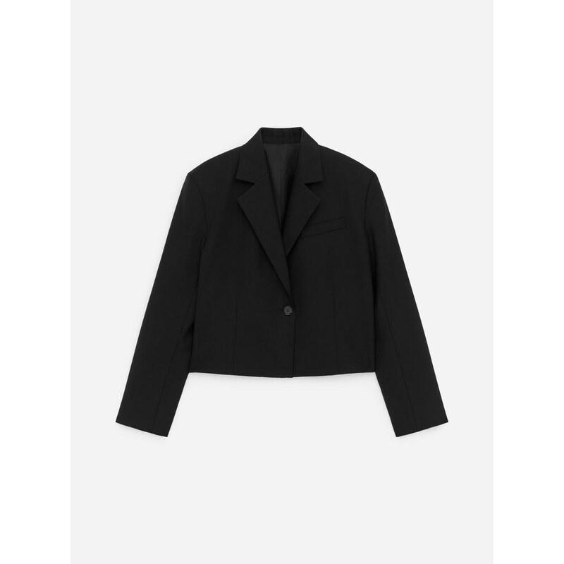H&M - Zkrácené vlněné sako - černá 113015490