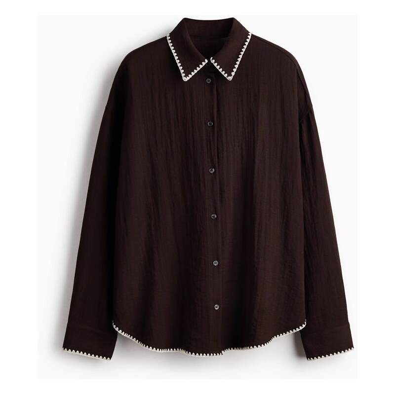 H&M - Oversized plážová košile - hnědá 113015475