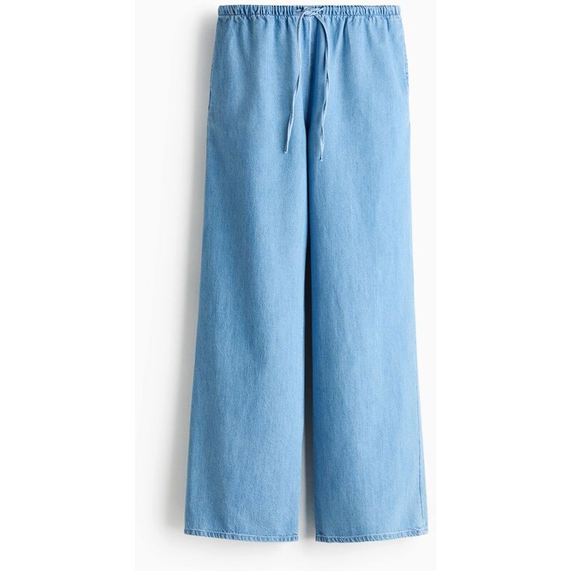 H&M - Džíny se stahovací šňůrkou - Světlý Denim Blue
