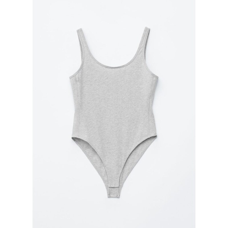 H&M - Jersey bodys kulatým výstřihem - šedá 113015729