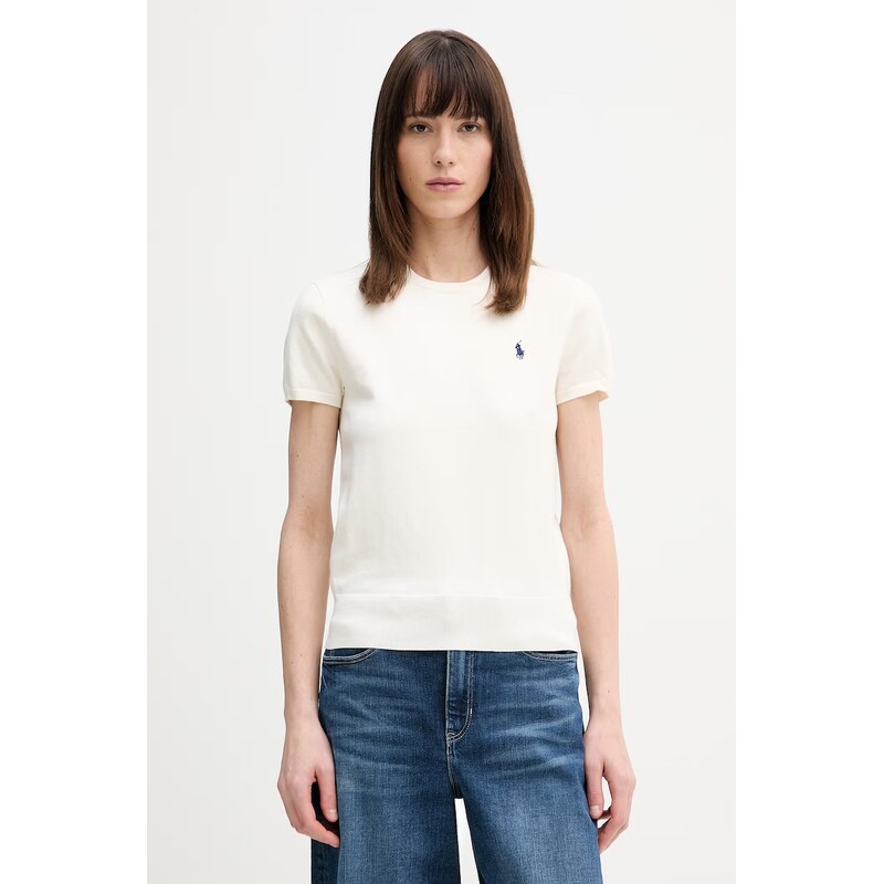 Polo Ralph Lauren svetr s krátkým rukávem dámský s bavlnou