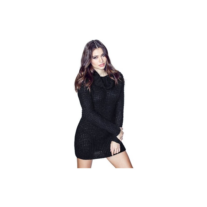 Svetr Guess Slouchy Sweater-Dress černý