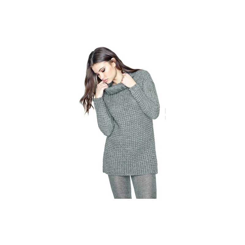 Svetr Guess Slouchy Sweater-Dress šedý