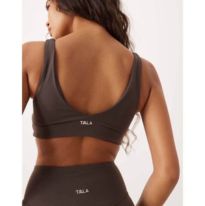 TALA DayFlex wrap front sports bra in mocha brown - BROWN 113020293