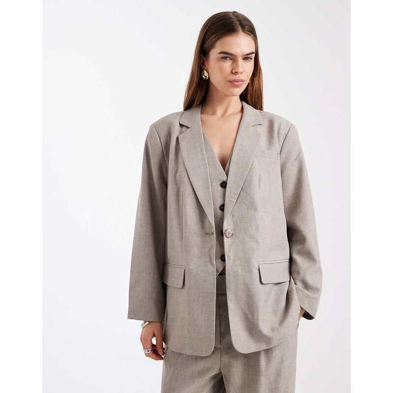 ONLY oversized tailored blazer co-ord in beige-Neutral