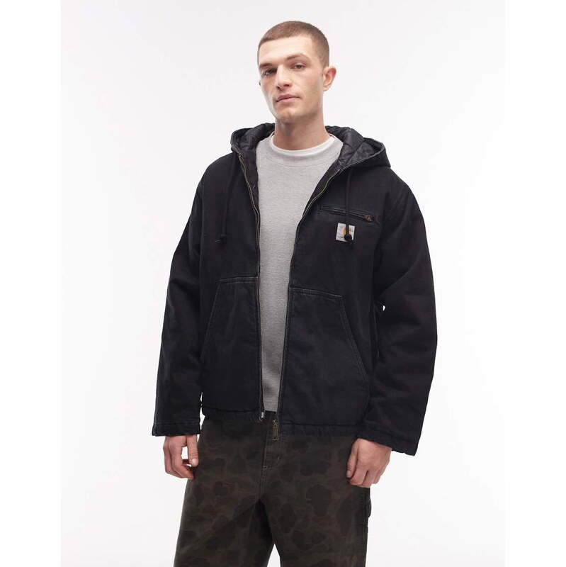 Carhartt WIP cleveland oversized hooded denim jacket in black
