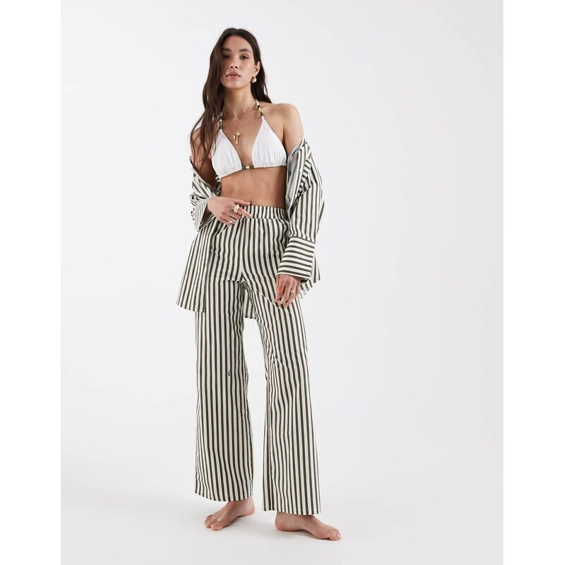 4th & Reckless cotton elasticated waist wide leg beach trouser co-ord 113020361