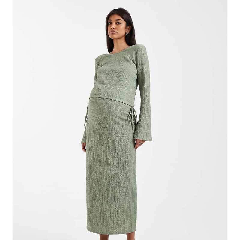 Mama.licious Mamalicious Maternity textured jersey tie waist